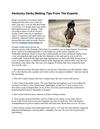 Kentucky Derby Betting Tips From The Experts