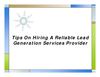 Tips On Hiring A Reliable Lead Generation Services Provider