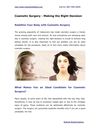 Cosmetic Surgery - Making the Right Decision