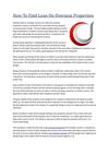 How To Find Loan On Overseas Properties