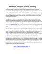 Real Estate Interstate Property investing