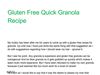 Gluten Free Quick Granola Recipe
