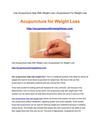 Acupuncture for Weight Loss