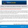 Adding and Subtracting Rational Numbers Worksheet