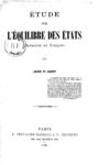 L'Équilibre des États - Jean C. Carp