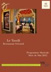 Le programme du mois de Mai au Tassili restaurant Oriental