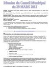 Compte rendu du conseil municipal de Bellentre du 29 mars 2012