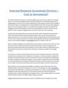 External Business Accountant Services – Cost or Investment?