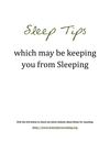 Sleep Tips which may be keeping you from Sleeping
