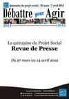 Revue de presse de la Quinzaine Projet social