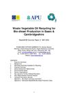 Waste Vegetable Oil Recycling for Bio-Diesel Production in Essex