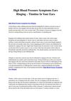High Blood Pressure Symptoms Ears Ringing – Tinnitus In Your Ears