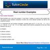Real number Examples