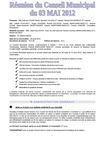 Compte rendu du conseil municipal de Bellentre du 03 mai 2012