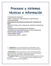 Procesos y sistemas técnicos e información