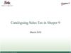Cataloguing Sales Tax in Shoper 9 | Tally Data Connectivity | International Solutions Provider | Tally Solutions