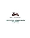 Final Account Statements from Tally.ERP 9 | Tally sales | Tally Solution Provider | Tally Data Conversion