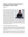 Minority and Women-Owned Businesses - The Benefits of Being Certified