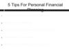 Get tips for Personal Financial Planning
