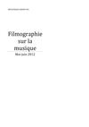 Filmographie sur la musique Mai / Juin 2012