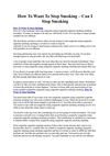 How To Want To Stop Smoking – Can I Stop Smoking