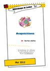Acquisitions - section adultes (mai 2012)