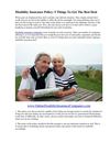 Disability Insurance Policy 5 Things To Get The Best Deal