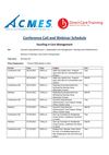 Summer 2012 Conf Call Webinar Schedule