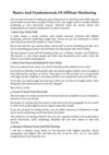 Basics And Fundamentals Of Affiliate Marketing