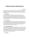 5 Effective Business Marketing Tips