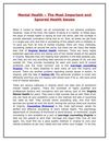 Mental Health – The Most Important and Ignored Health Issues