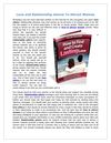 Love and Relationship Advice To Attract Women