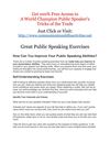 Great Public Speaking Exercises