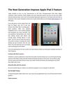 The Next Generation Improve Apple iPad 2 Feature