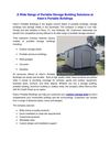 A Wide Range of Portable Storage Building Solutions at Keen’s Portable Buildings