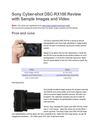 sony rx100 review and release date