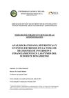 ANALISIS BAYESIANO, HEURISTICAS Y EVENTOS EXTREMOS EN LA TOMA DE DECISIONES DE INVERSION Y FINANCIAMIENTO EN LAS...