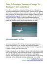 Four Adventure Summer Camps for Teenagers in Costa Rica