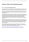 Welcome to What is Internet Marketing Business