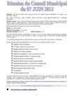 Compte rendu du conseil municipal du 7 juin 2012