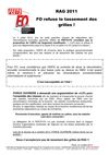 RAG 2011 FO refuse le tassement des grilles !