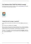 Your Questions About Trade Forex Without Leverage