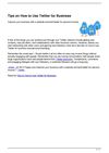 Tips on How to Use Twitter for Business