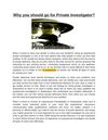 Why you should go for Private Investigator