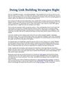 Doing Link Building Strategies Right