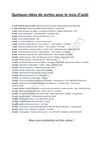 Idées de sorties pour le mois d'août 2012