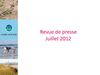 Revue de presse - juillet 2012