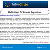 Definition Of Linear Equation