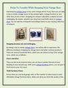 Points To Consider While Shopping From Vintage Shop