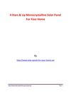 4 Stars & Up Monocrystalline Solar Panel For Your Home 